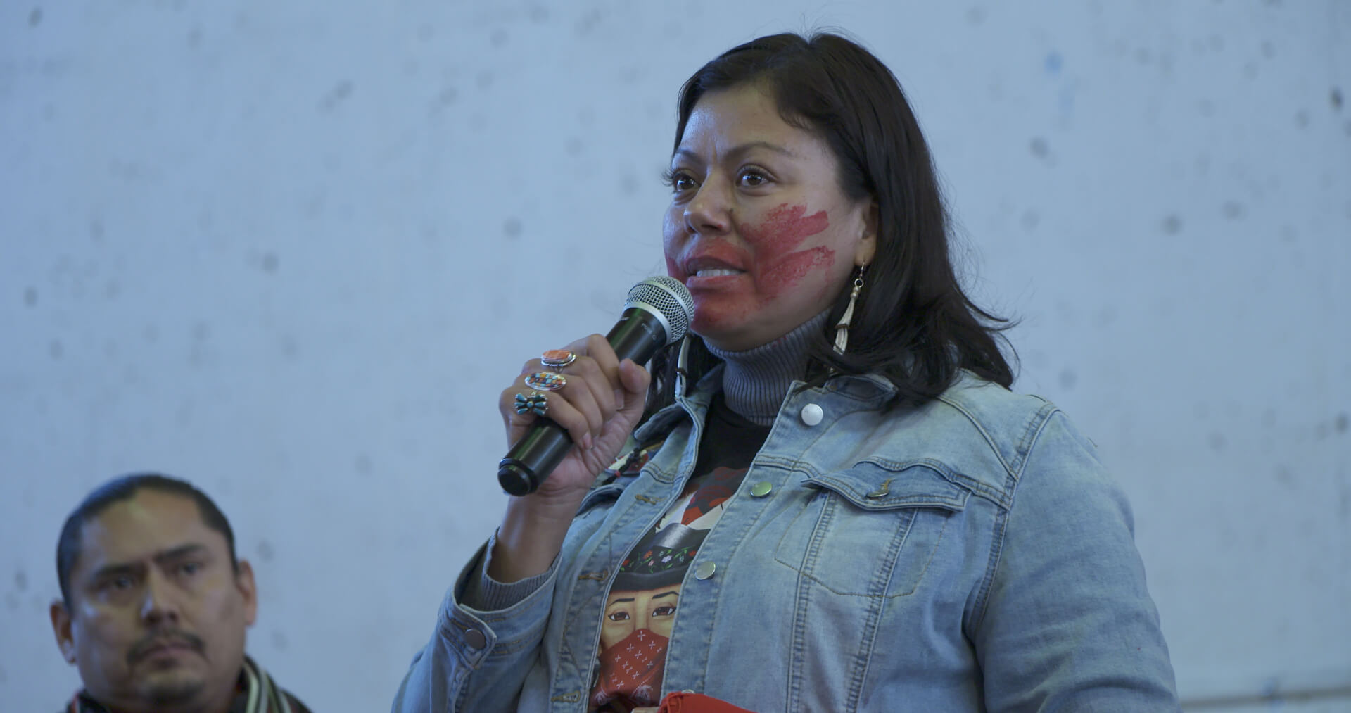 Rep. Ruth Buffalo speaking at the 5th Annual Missing and Murdered Indigenous Women March, Minneapolis, MN Photo by: Michael Phillips